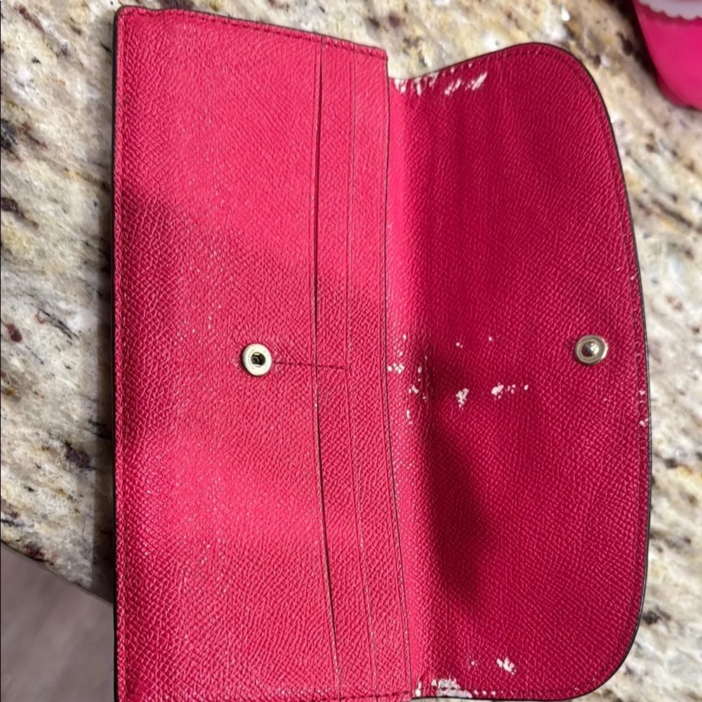Coach Red Leather Wallet Classic Compact Design